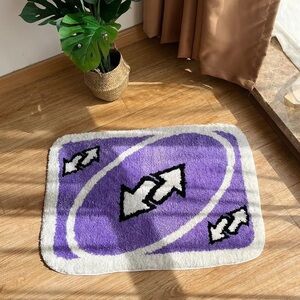 Purple and White Arrow Door Mat